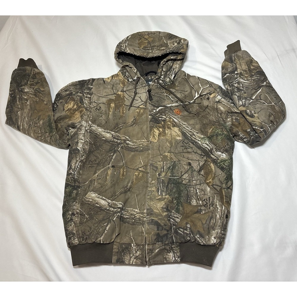 Game Winner Men's Camo Hooded Lined Full Zip Jacket, Brown/Green Size S